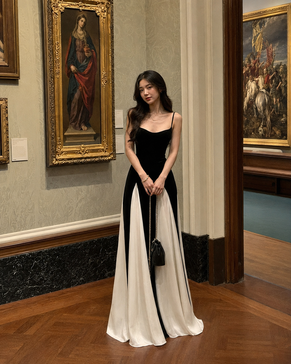 Midnight Muse Contrast Maxi Dress