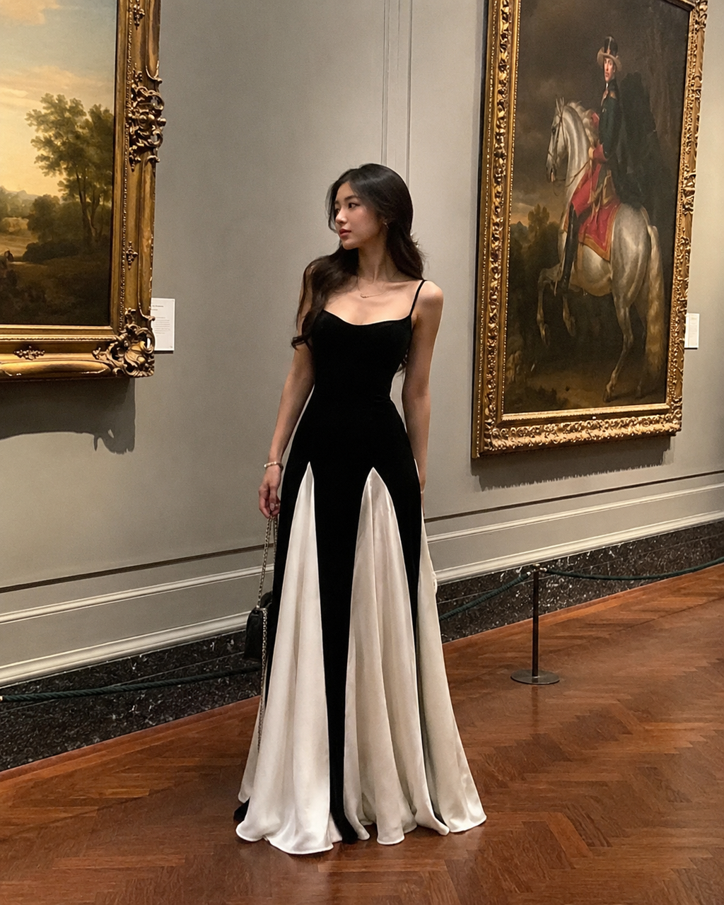 Midnight Muse Contrast Maxi Dress