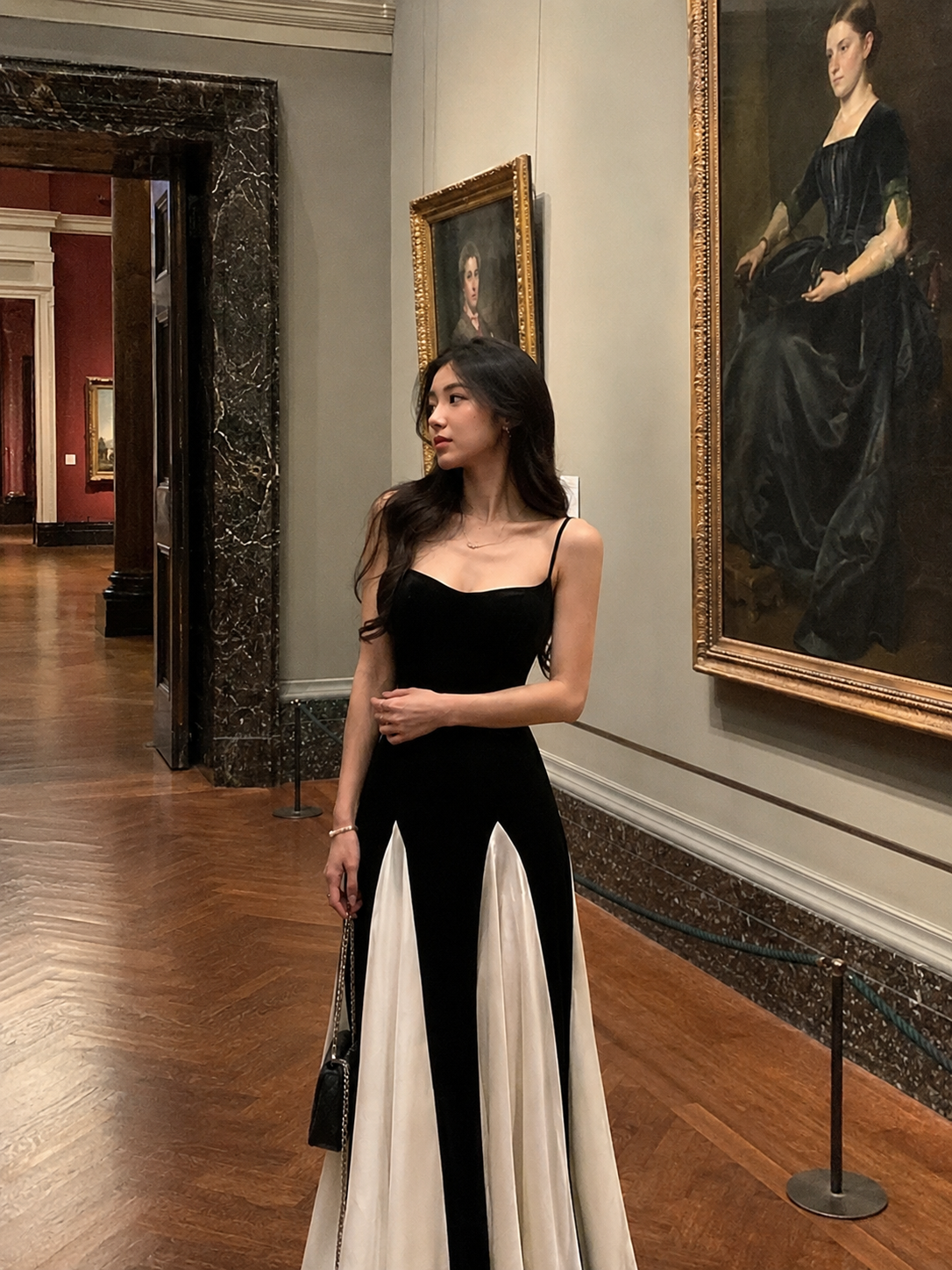 Midnight Muse Contrast Maxi Dress
