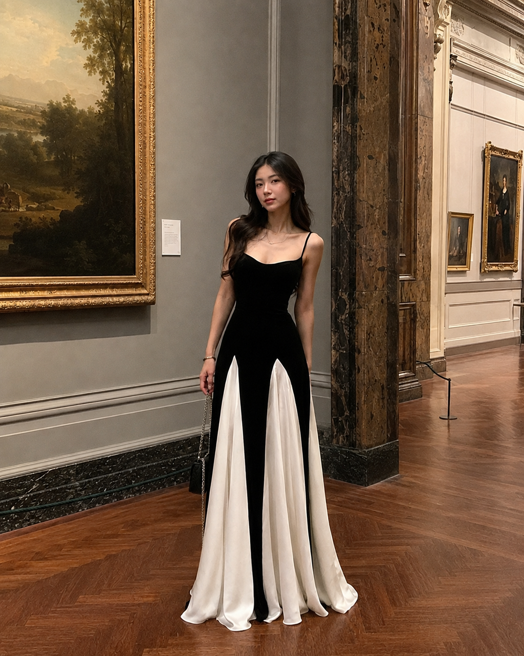 Midnight Muse Contrast Maxi Dress