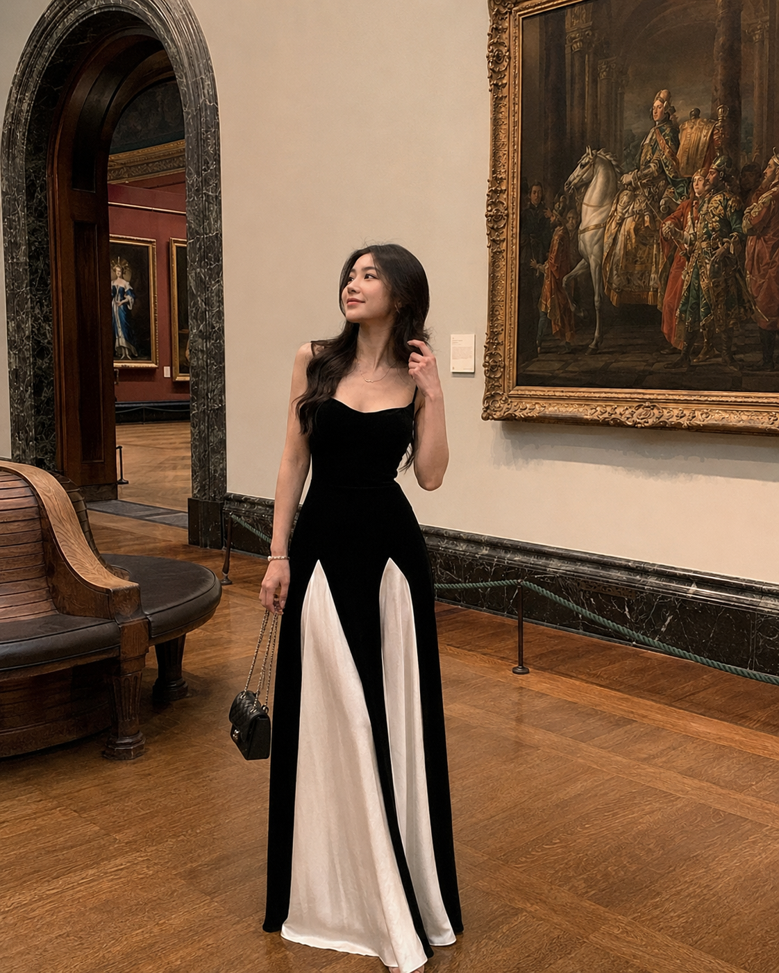 Midnight Muse Contrast Maxi Dress