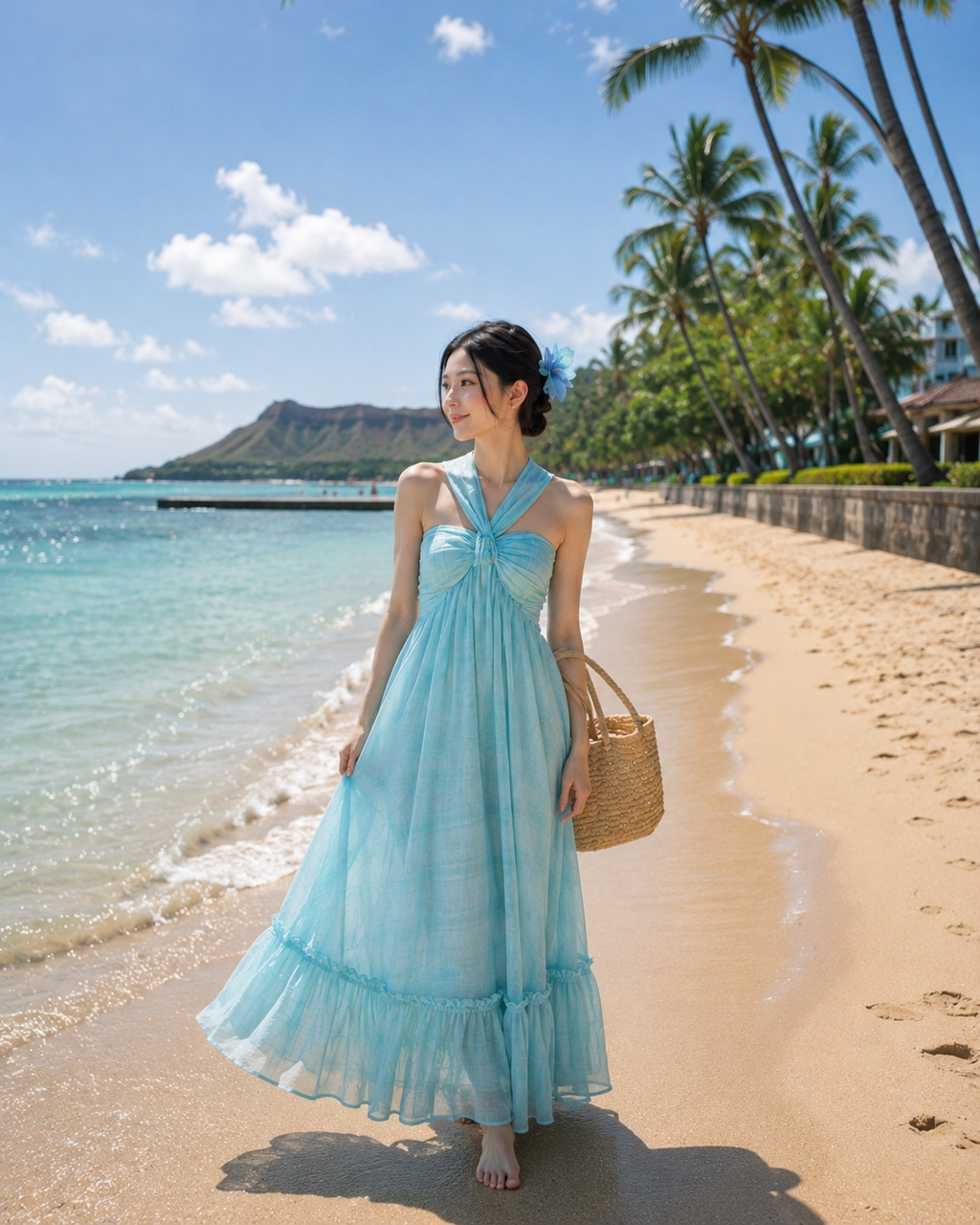 Ocean Breeze Halter Maxi Dress