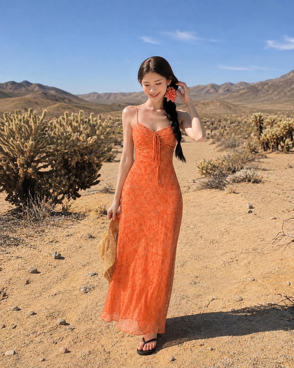 Sunset Bloom Ruched Maxi Dress