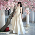 Ivory Garden Halter Maxi Dress