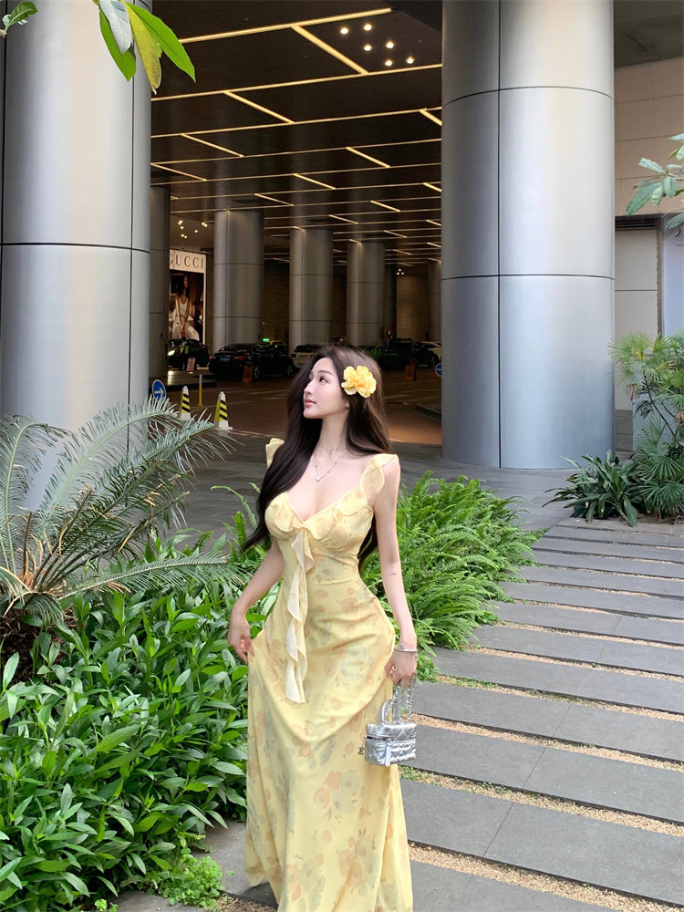 Sunlit Garden Ruffle Maxi Dress