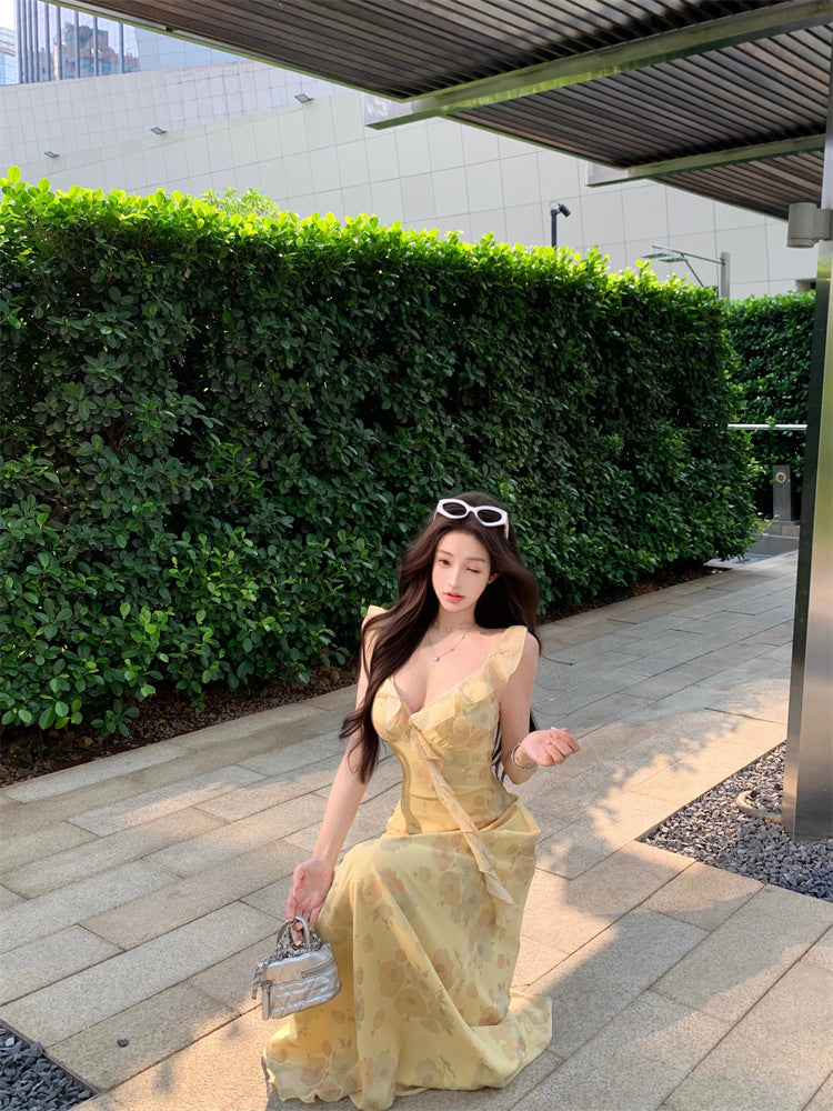 Sunlit Garden Ruffle Maxi Dress